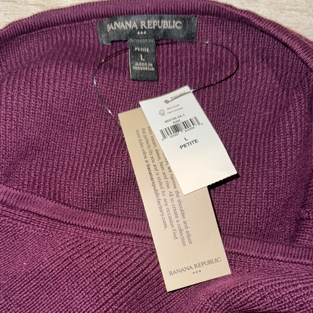 Banana Republic Plum Halter Knit Top NWT - Picture 4 of 4